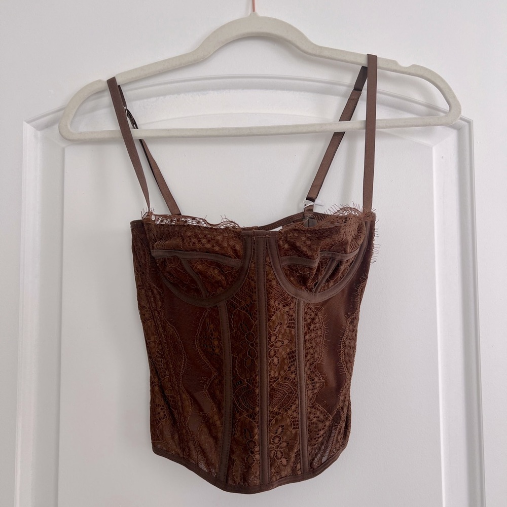 Chocolate brown corset top